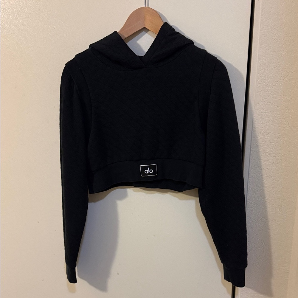 ALO Yoga Quilted Black Hoodie